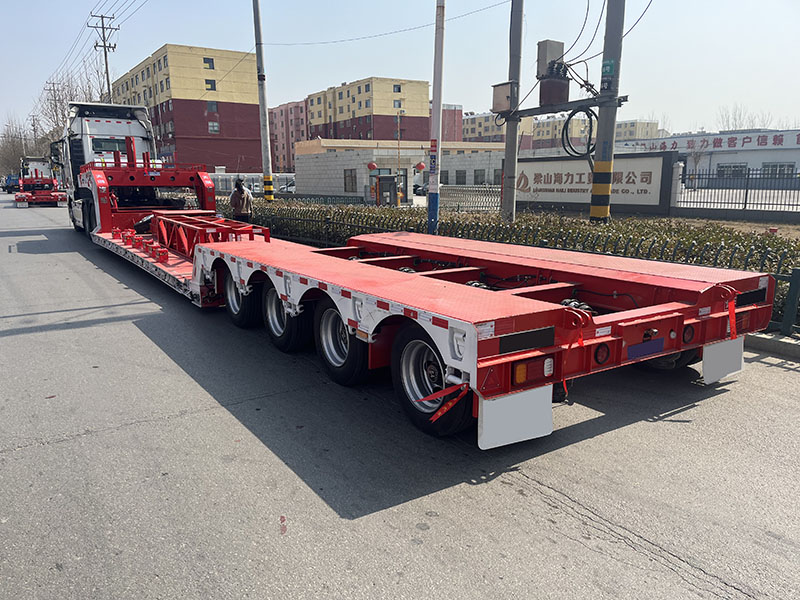 Semirremolque de caja baja de 4 ejes alto bajo alto High Low High 4 Axle Lowbed Semi Trailer