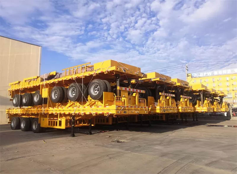 Remorque à plateau de 60 tonnes 60 ton Flatbed Trailer