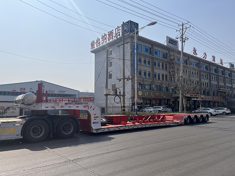 Semirremolque de caja baja de 4 ejes alto bajo alto High Low High 4 Axle Lowbed Semi Trailer