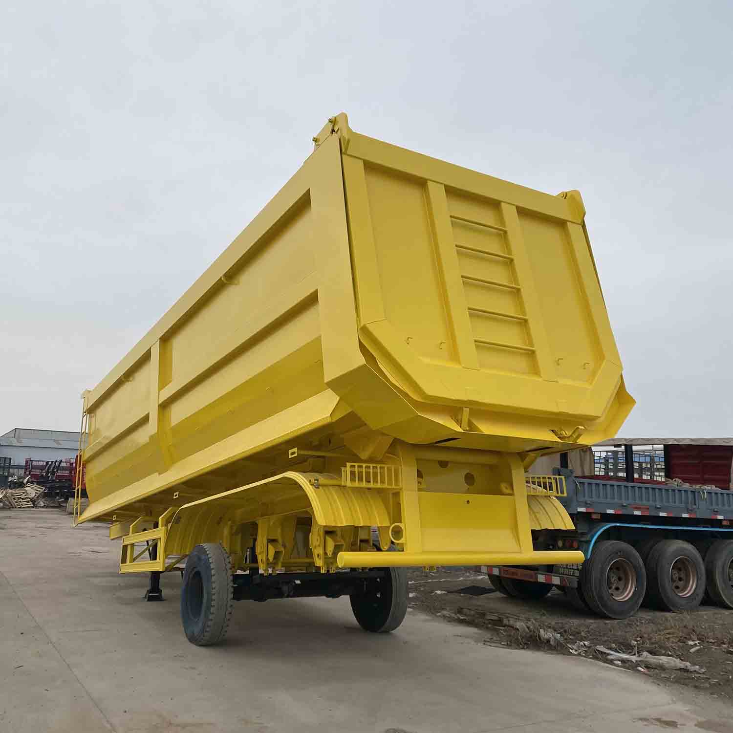 Structural principle of rear dump truck trailer Structural principle of rear dump truck trailer