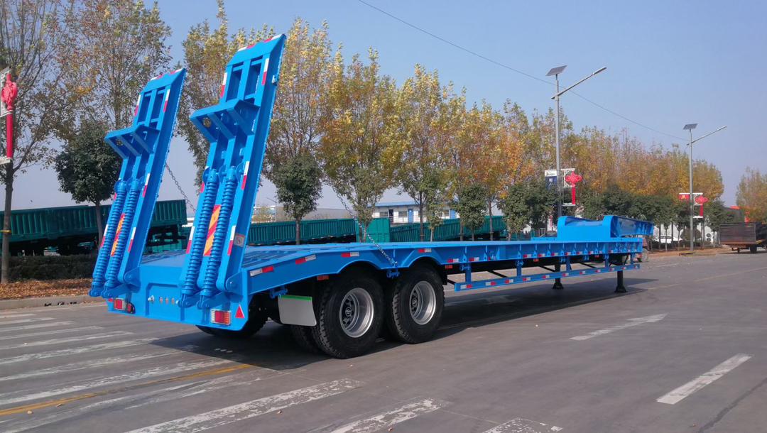 remorque surbaissée double essieux  double axle lowbed trailer