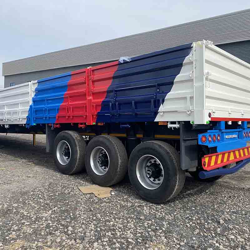60-тонный 3-осный полуприцеп с откидывающейся боковой частью 60 Ton 3 Axle Drop Side Semi Trailer