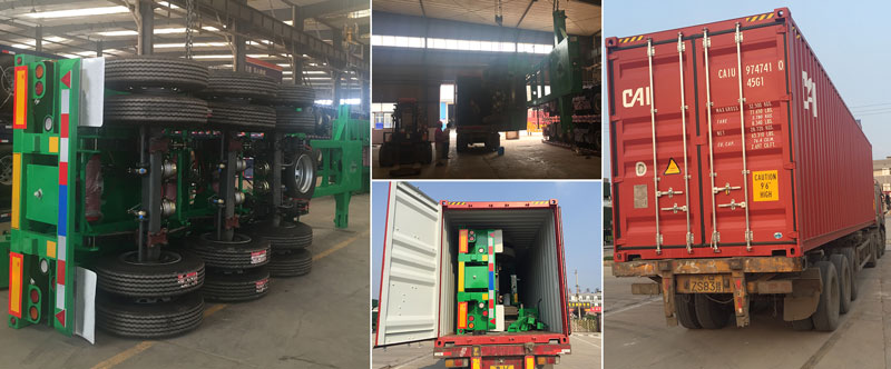 Packaging and shipping of custom container chassis Packaging and shipping of custom container chassis